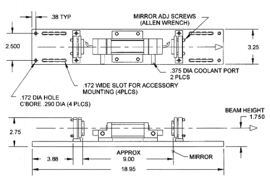 Mechanical Drawing of 25 Watt Er:YAG